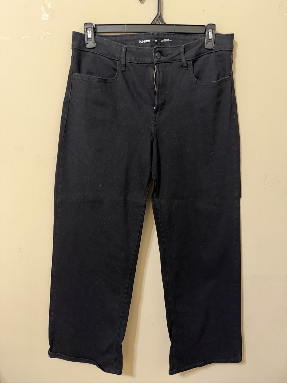 Old Navy Women’s Black high rise WOW Wide-Leg Jeans 12 nwot